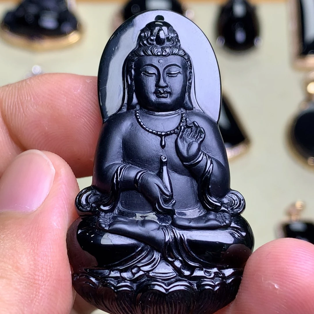 颈饰未镶嵌翡翠墨翠观音