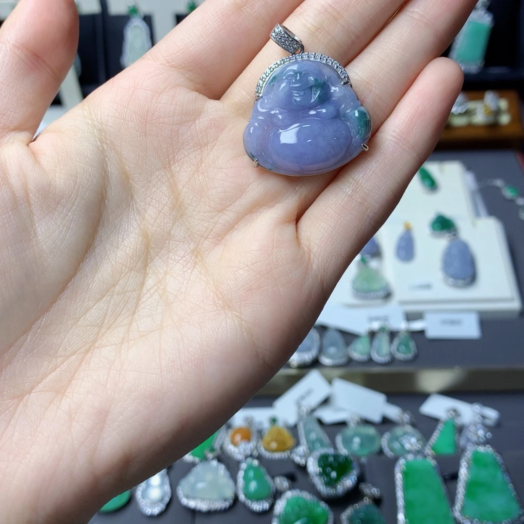 翡翠银S925镶嵌挂件