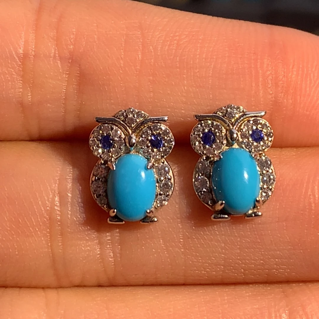 未镶嵌绿松石耳钉