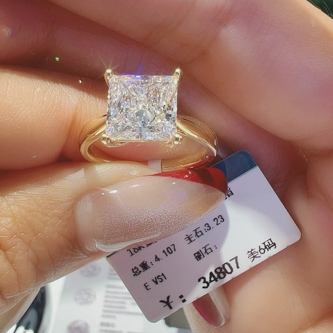 实验室培育钻石18K金镶嵌3.23ct12-13