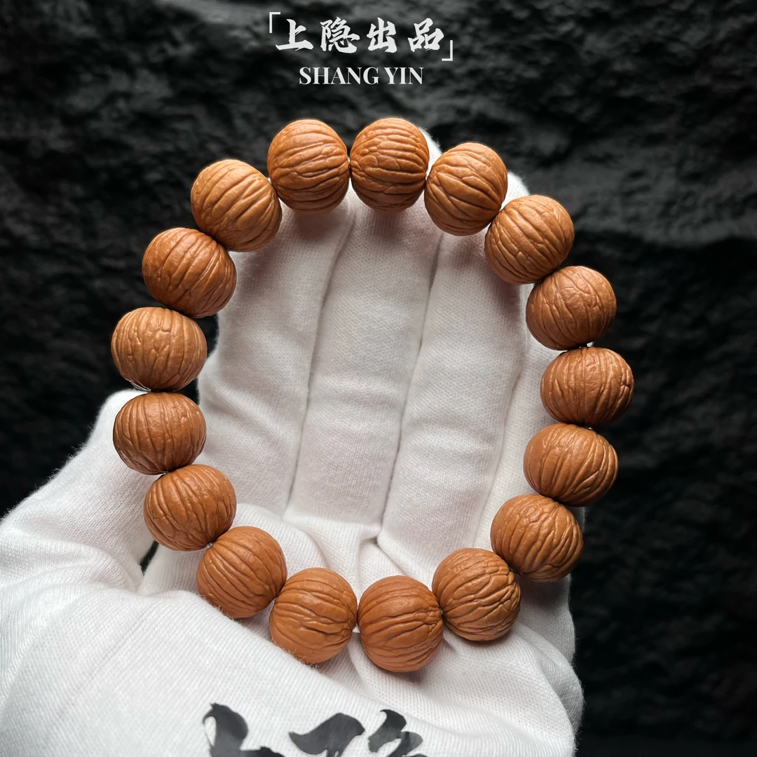 上隐出品【土豪猴头边度同尺0.2mm误差】原皮猴头核桃手串文玩