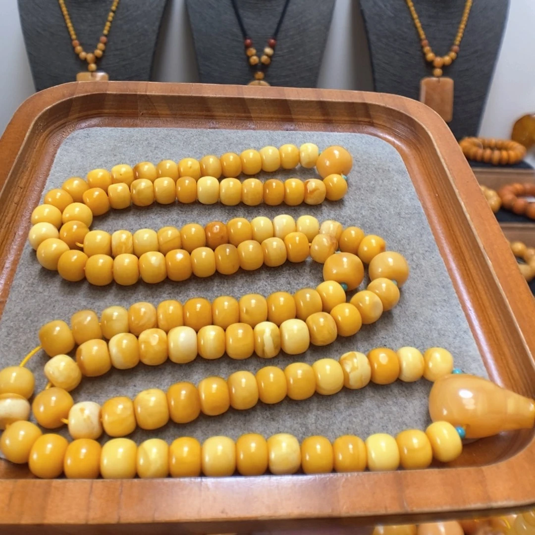 未镶嵌蜜蜡手串蜜蜡