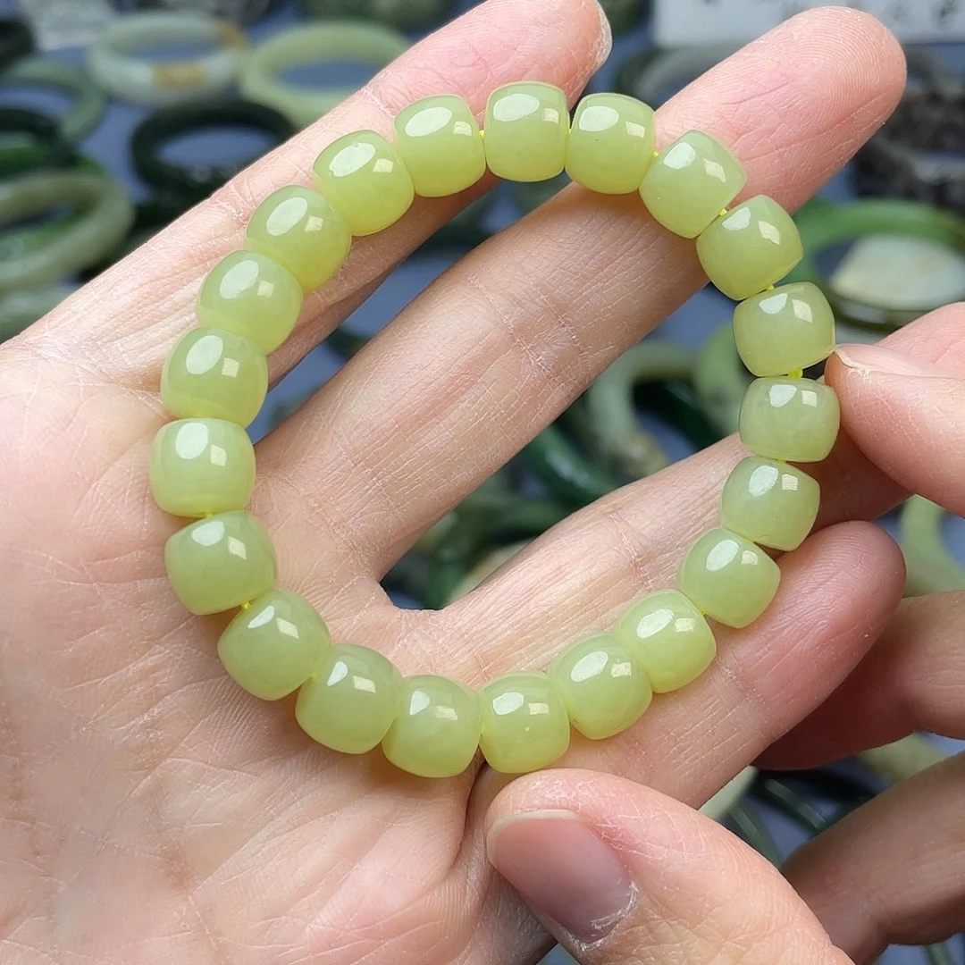 和田玉（黄玉）未镶嵌手串卡10mm