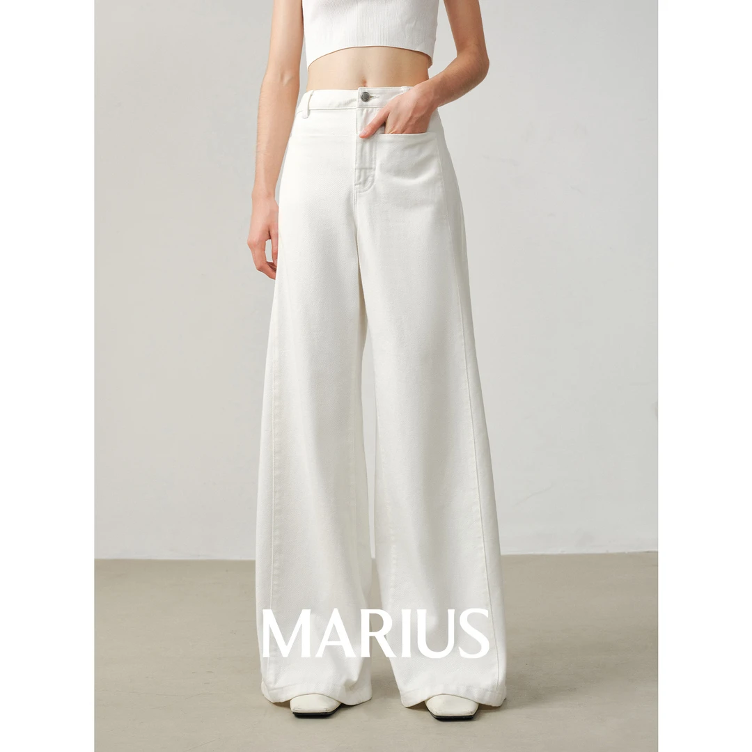 MARIUS "分割牛仔"复古经典口碑直筒款时髦分割百搭牛仔裤