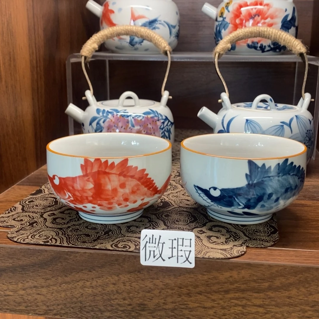 釉下彩老陶泥手工绘制