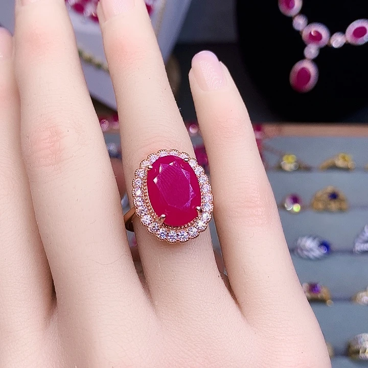 银S925镶嵌红宝石戒指