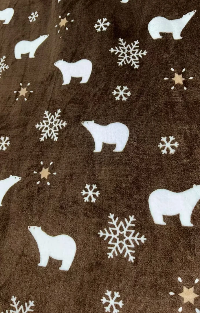 咖色小马毛毯印花法兰绒 定制商品不支退换