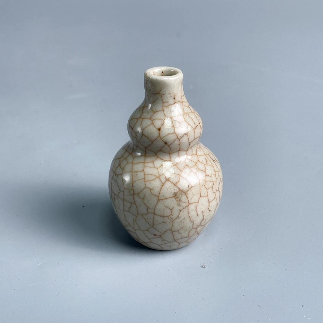 瓷器/古董光绪哥釉小葫芦瓶-M25BU001518古玩/收藏/文物/绣花张