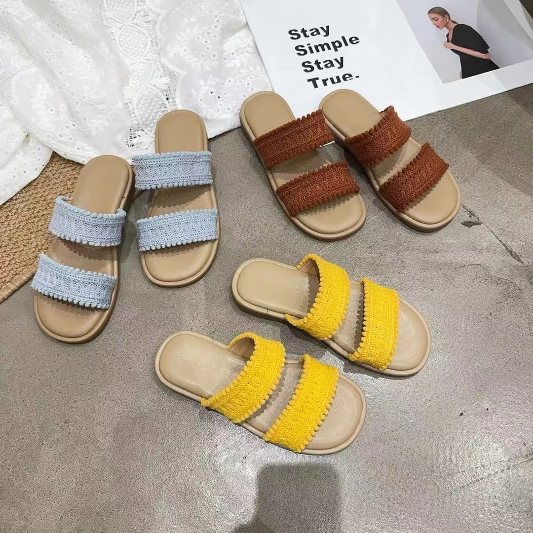 夏休闲款法式拖鞋女新款配裙子仙女风拖鞋JD-89326