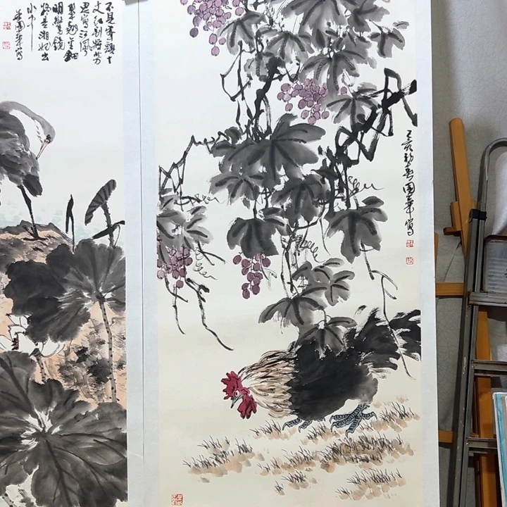 国画朱国话四尺花鸟