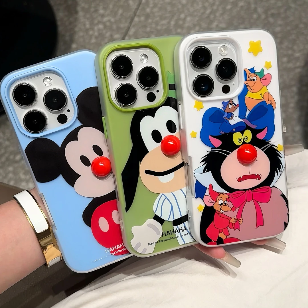雅天立红鼻路西法猫咪米奇适用苹果16手机壳13promax可爱iPhone15
