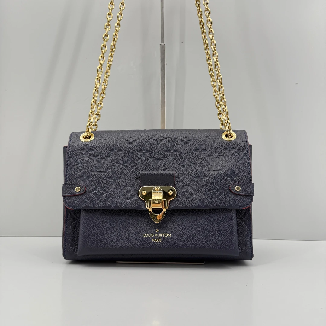 95新 LouisVuitton/路易威登 优选/Vavin中号蓝色压纹链条包24x19