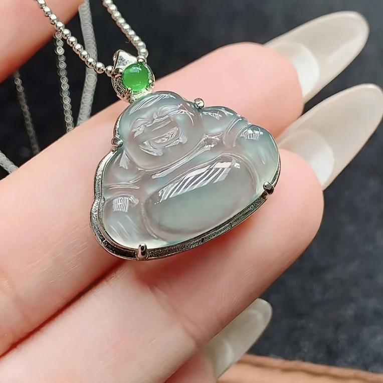 FG068天然翡翠A货冰种佛公吊坠经典百搭设计多样性发