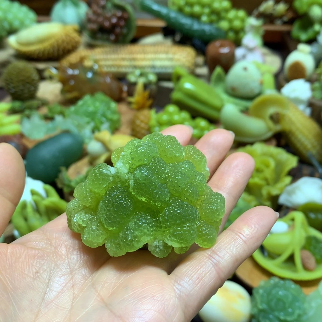 未镶嵌蛇纹石玉手把可****a