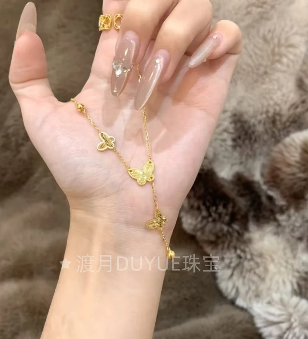 铜合金项链 【碎冰冰流苏蝴蝶】龙鳞爆闪项链甜美可人轻奢气质百搭