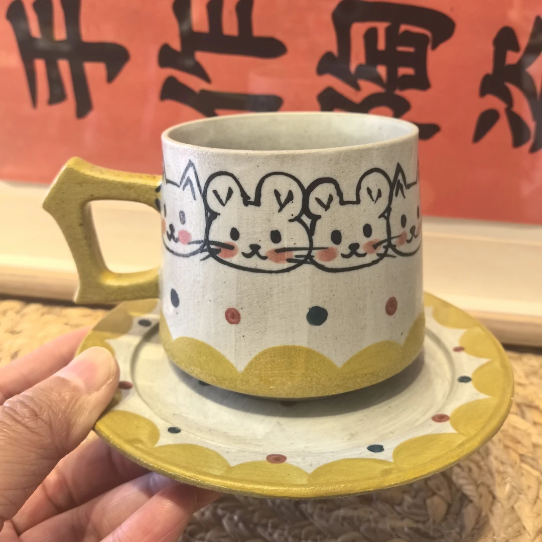 手作可爱咖啡杯碟