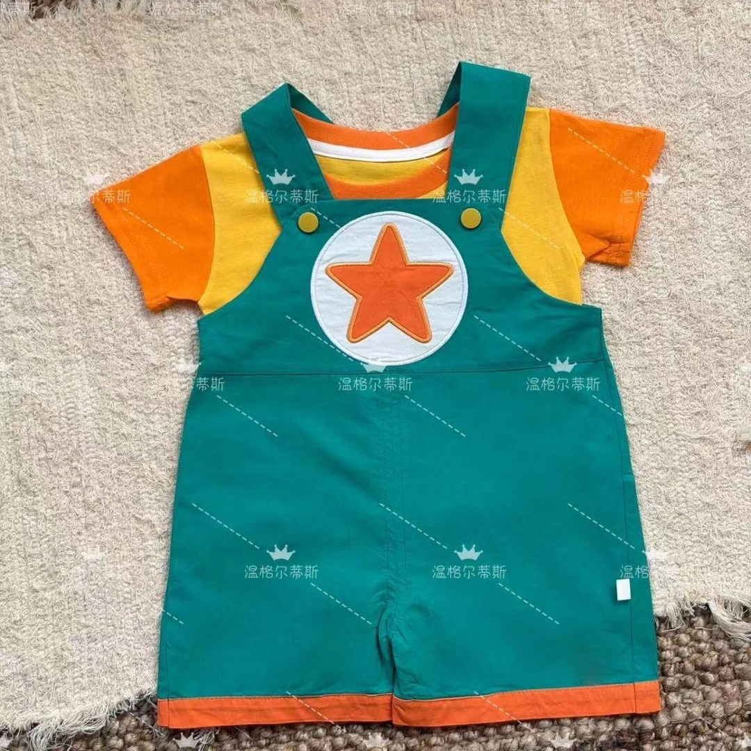 超级宝贝赳赳同款背带裤套装夏季新款优质棉上衣背带短裤