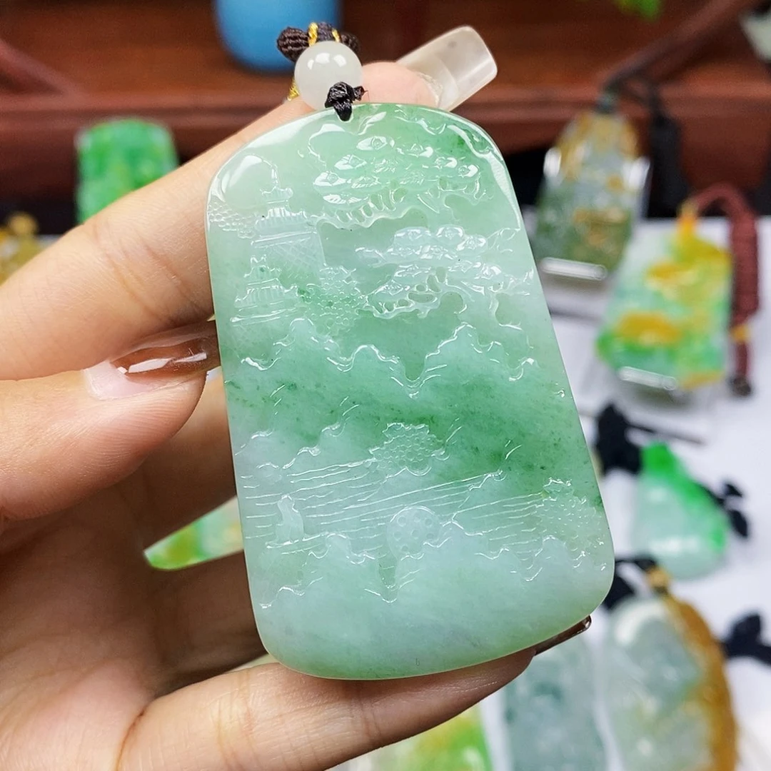 颈饰未镶嵌翡翠天然翡翠A货
