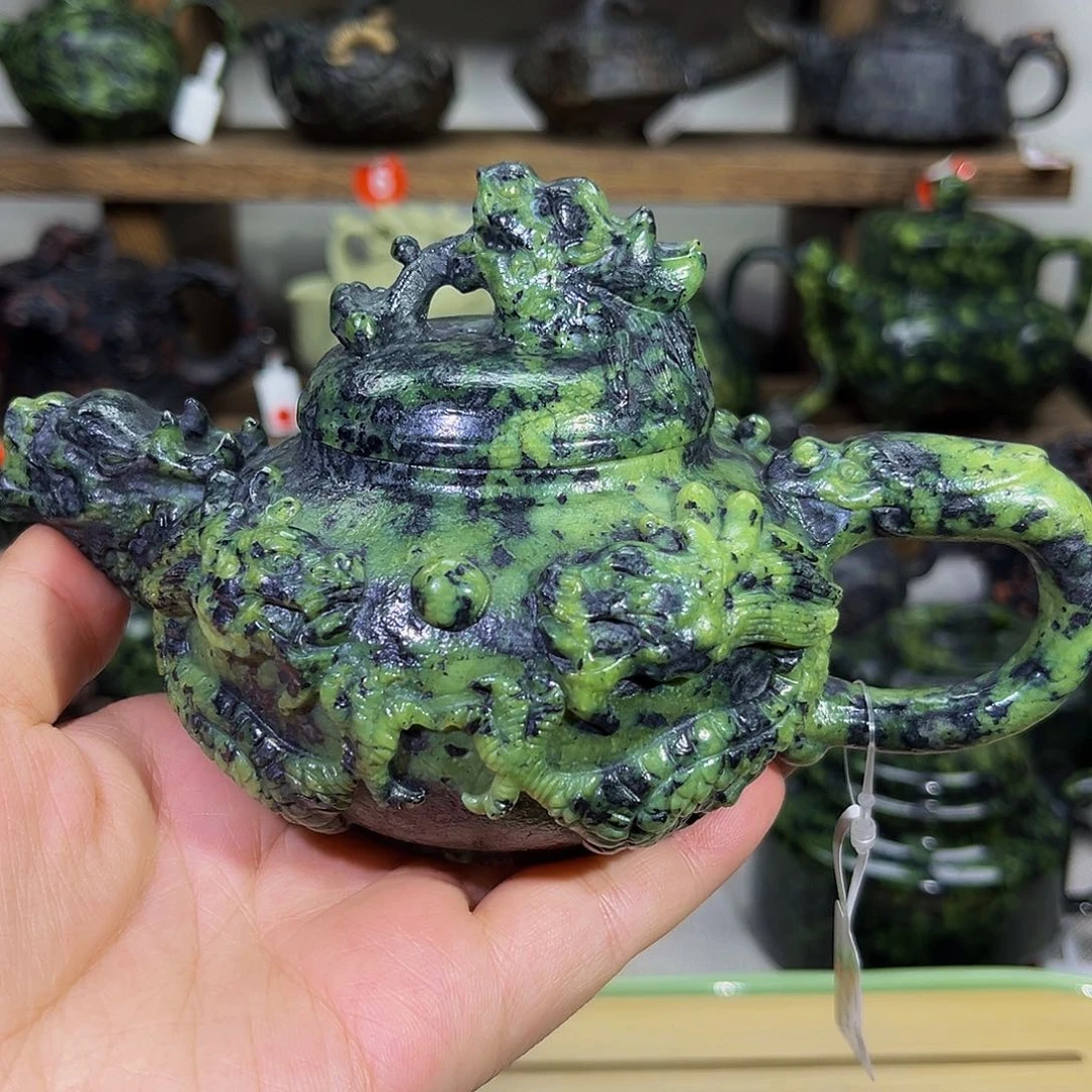 藏玉九龙壶茶壶藏石