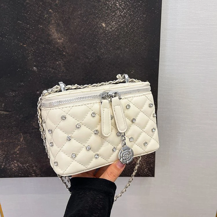 拉链极简风小香风包盖单肩斜挎包小方包洋气潮流小众