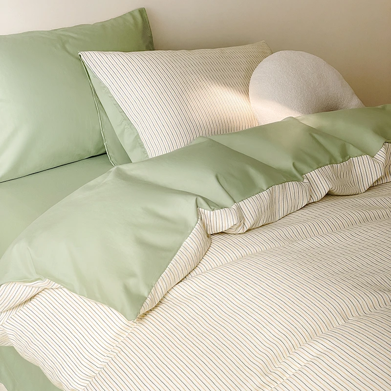 25新款A类全棉华夫格多色提花四件套柔软亲肤纯棉床上用品三件套