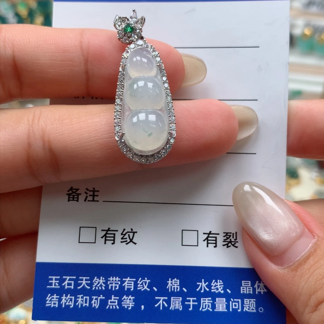 颈饰银S925镶嵌翡翠