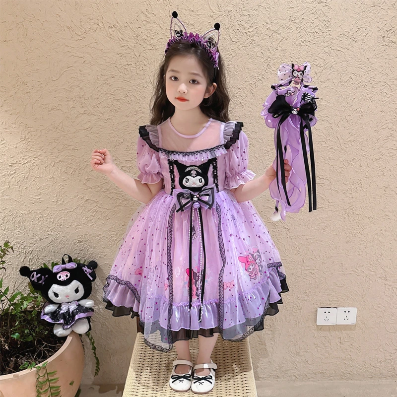 女童库洛米公主裙2025新款宝宝小女孩生日裙子儿童洛丽塔连衣裙夏