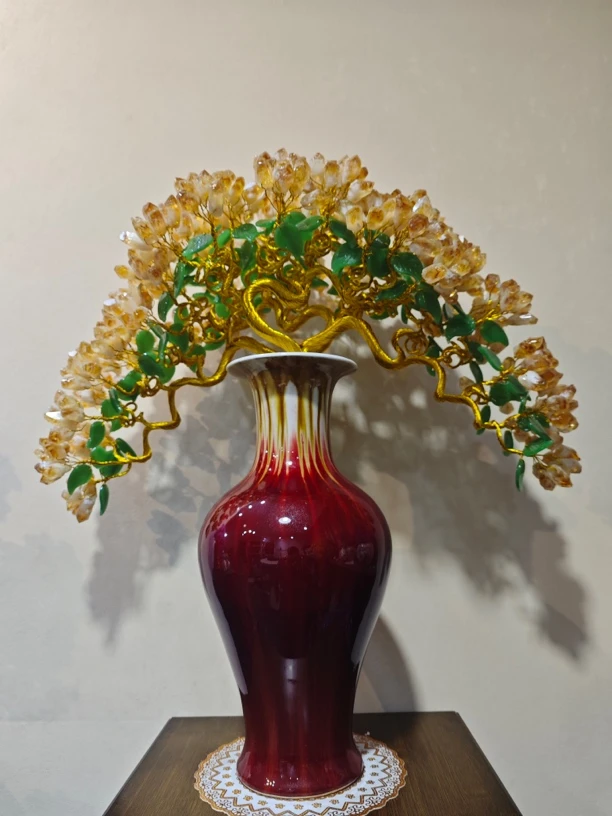 【卓越轻奢】鸿运晶华黄水晶树摆件乔迁办公家居精美纯手工