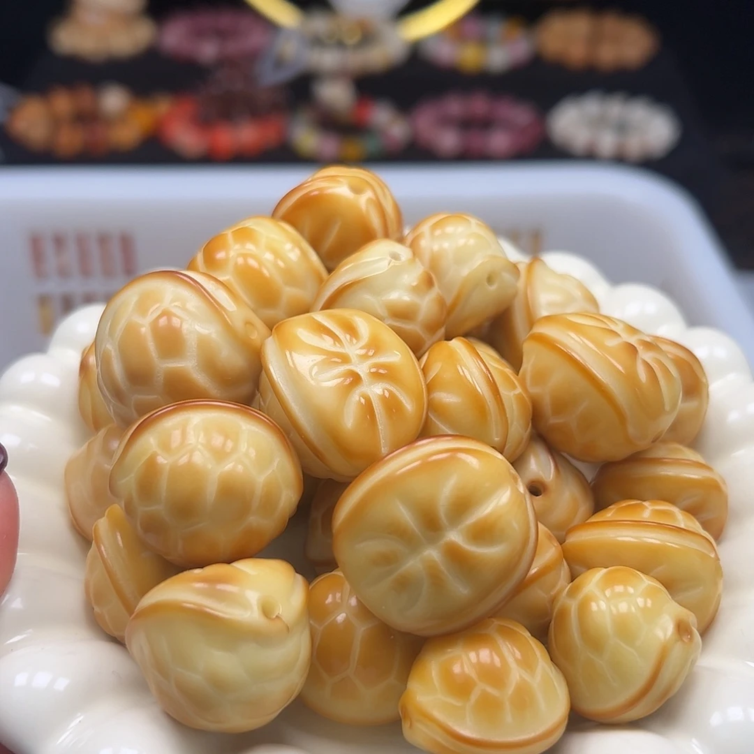 手串菩提根/象牙果微瑕炭烧牙果富甲一方50颗