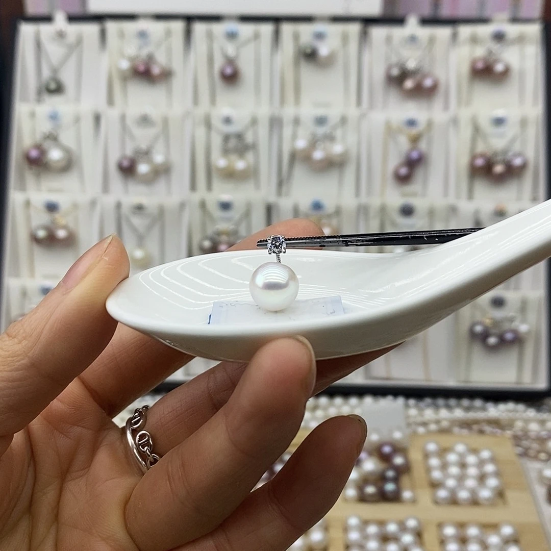 淡水珍珠吊坠(不含链)银S925镶嵌