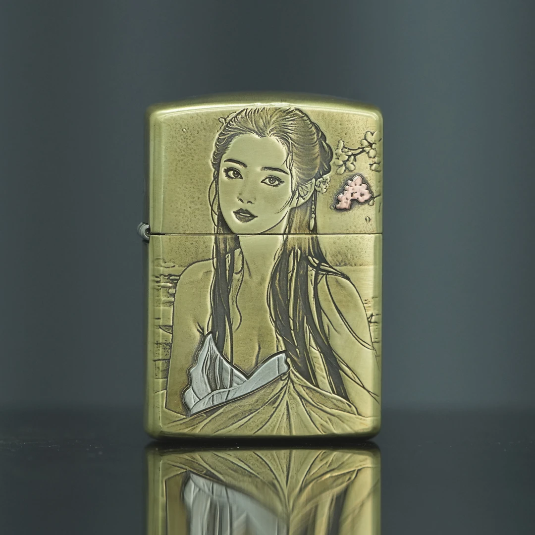 ZIPPO/之宝贵妃出浴官方正品打火机男士复古立体黄铜盔甲机DYJ1