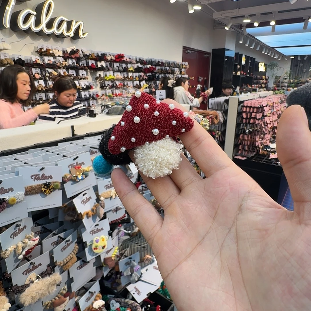 布艺非金属小蘑菇电话线