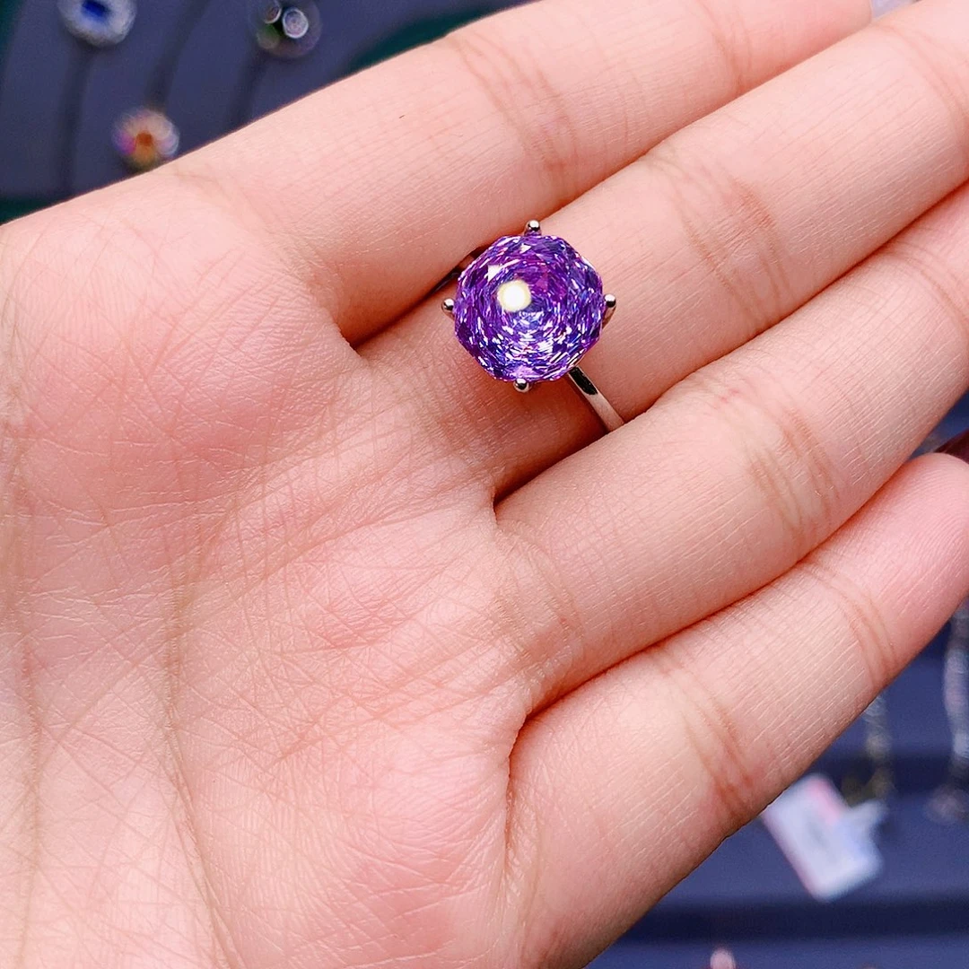 紫晶戒指银S925镶嵌11111