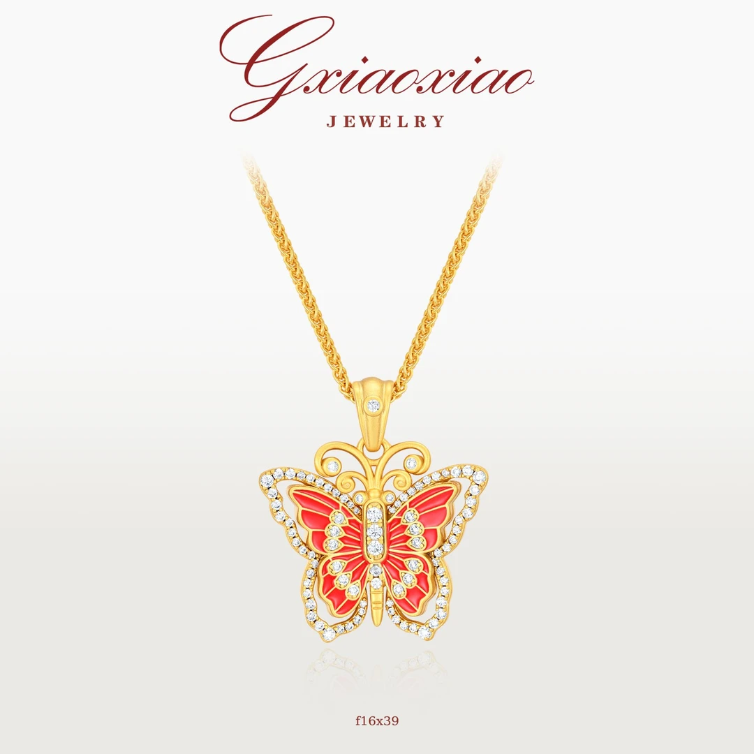 G XIAOXIAO 【春福蝶】国风时尚蝴蝶项链 F16X39 F16X40新年礼物