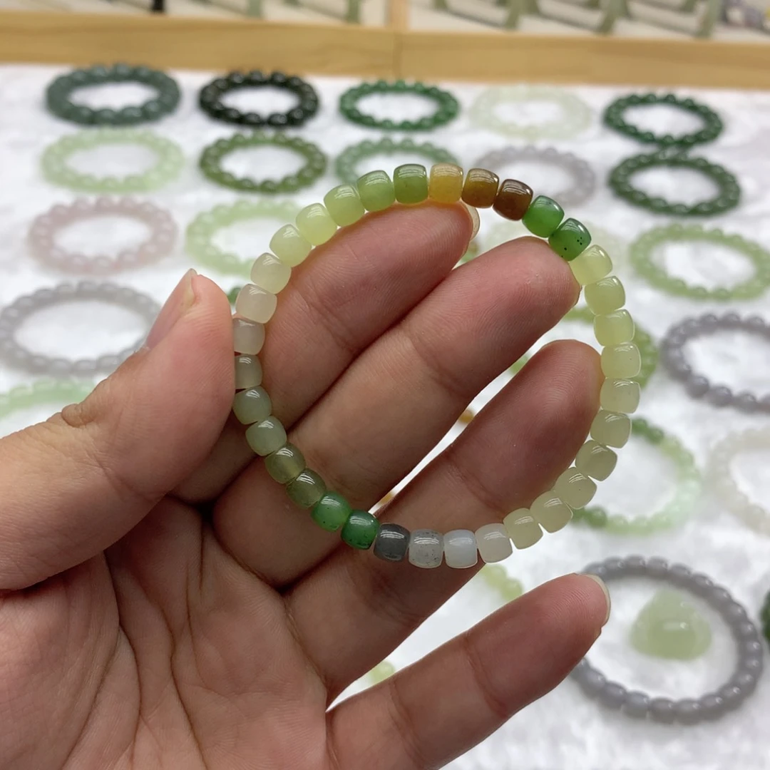 未镶嵌手串和田玉（直切多宝6）