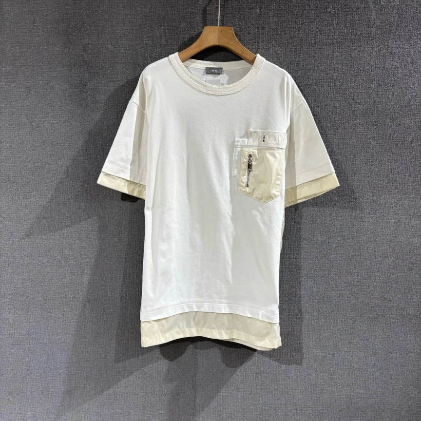 99新 DIOR/迪奥 （pm）拼接短袖T恤 XL码/5704