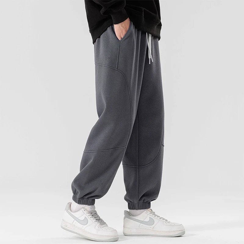 GOONJDKE男士大码束脚卫裤秋冬胖男生裤子加肥加大休闲运动长裤男