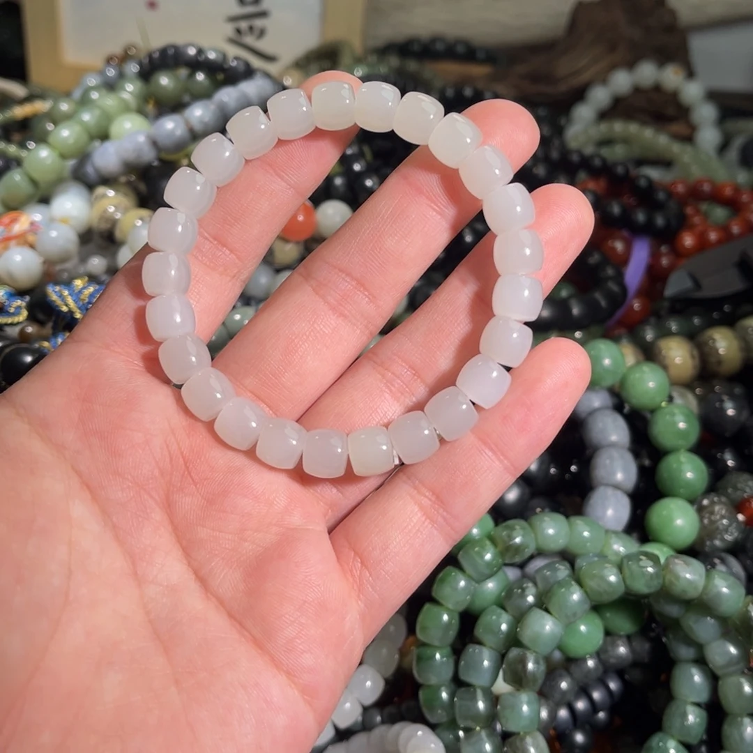 和田玉手链未镶嵌b****啵