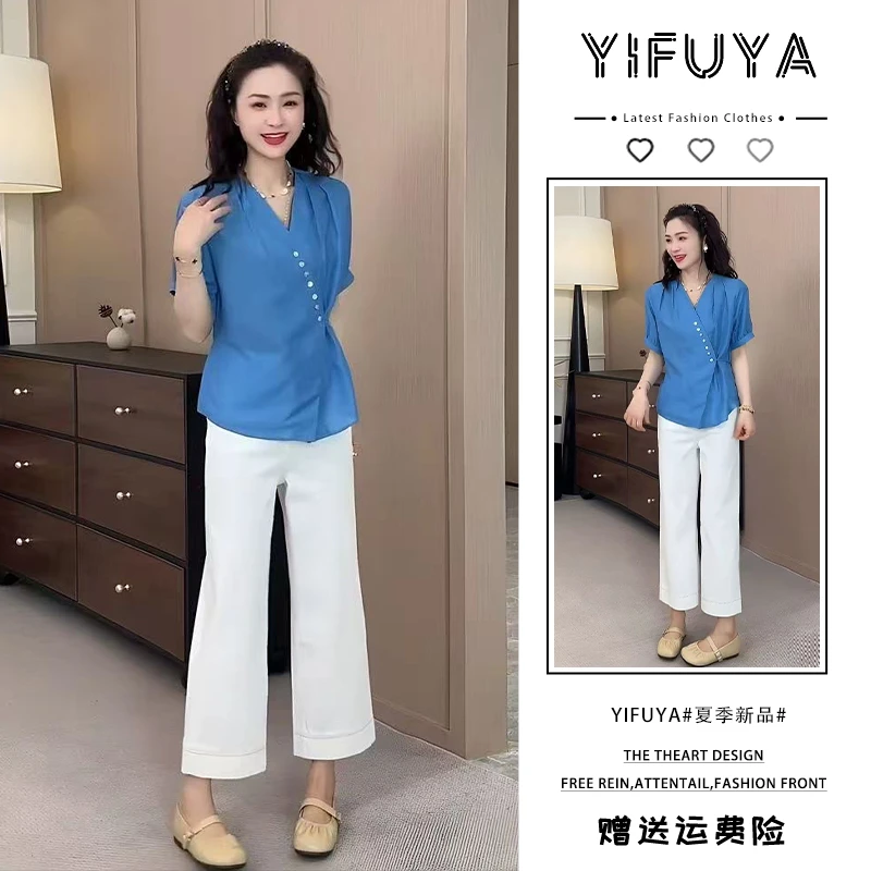 2025夏季女装法式气质轻奢高级感大方得体穿搭独特漂亮衬衫两件套