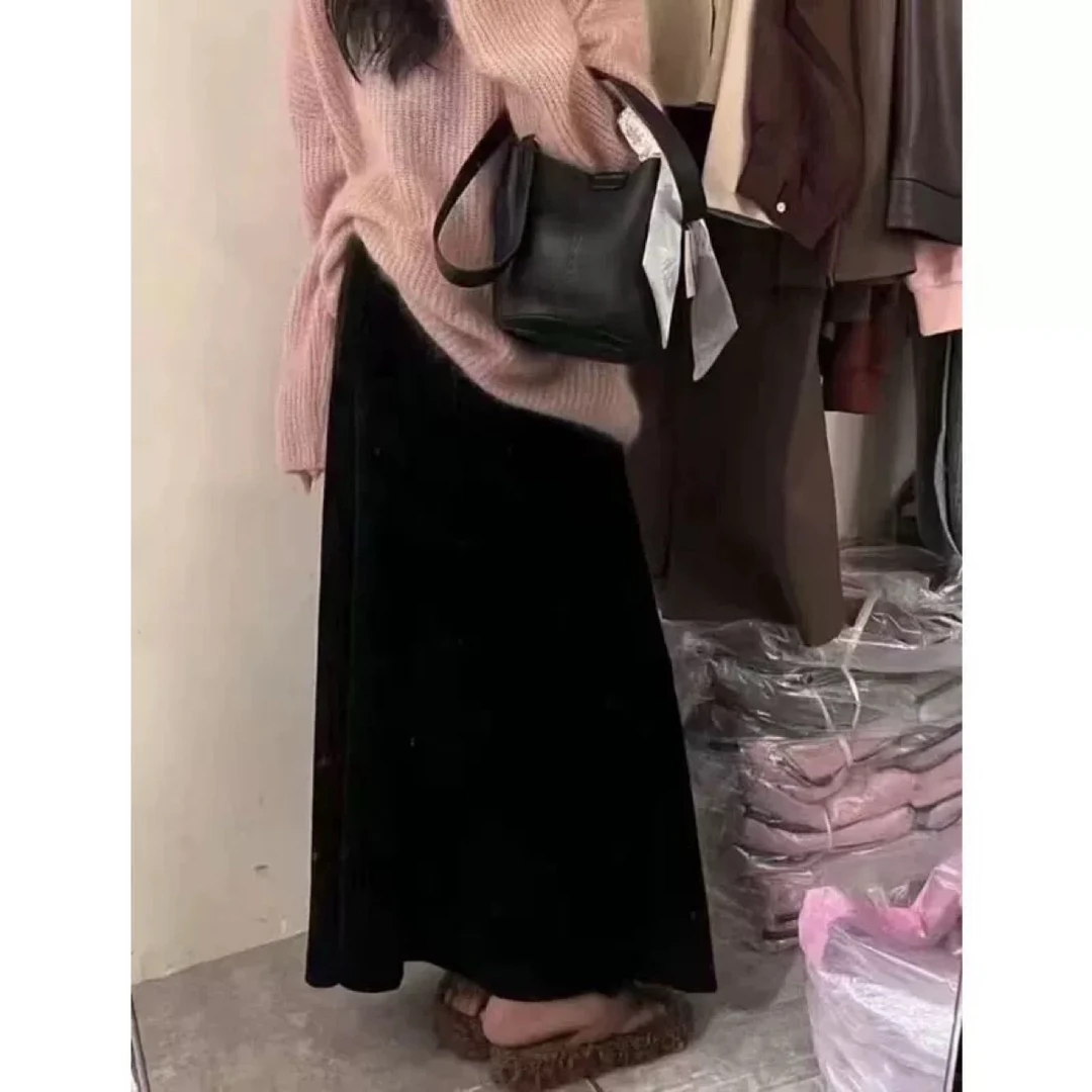 【周小茉】秋冬韩风丝绒伞裙半裙