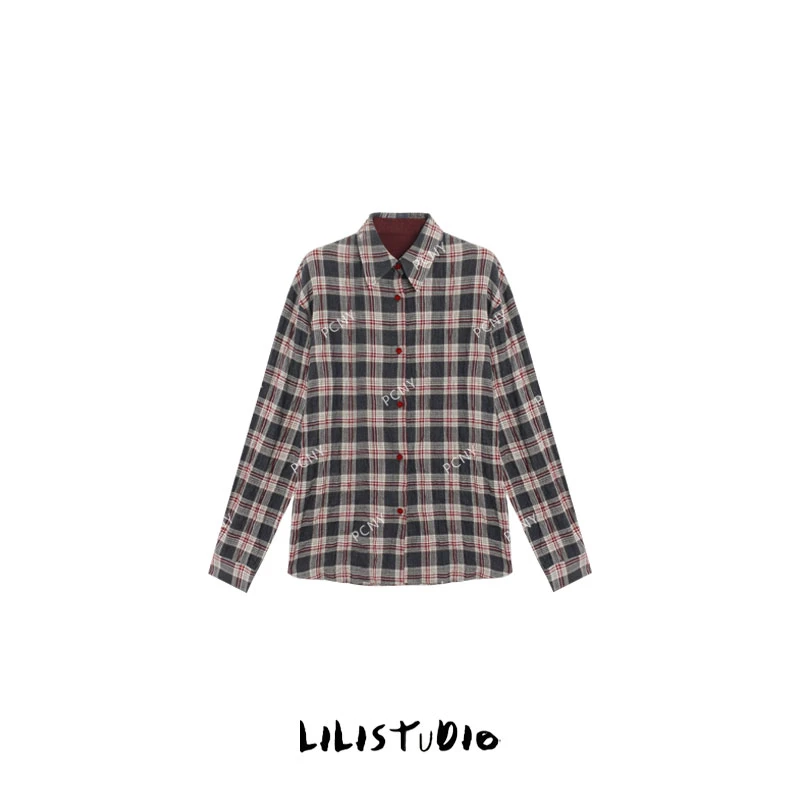 PCNY不理理“格纹雅色”复古格子衬衫宽松百搭休闲衬衣外套