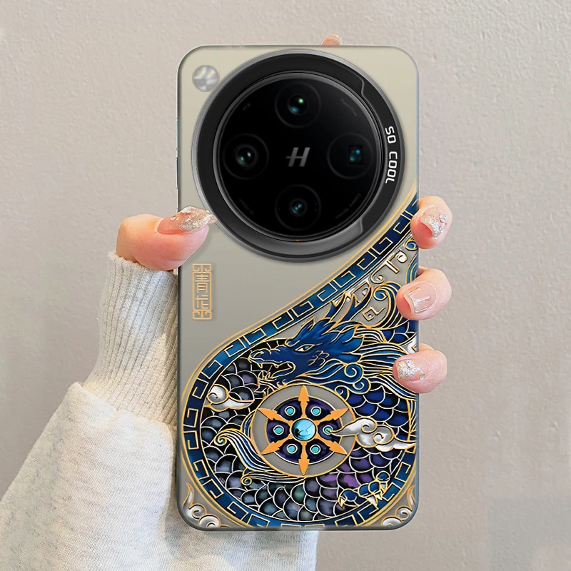 青龙图腾适用OPPOFindX8Pro手机壳国风X8s+创意X8ultra磨砂保护套