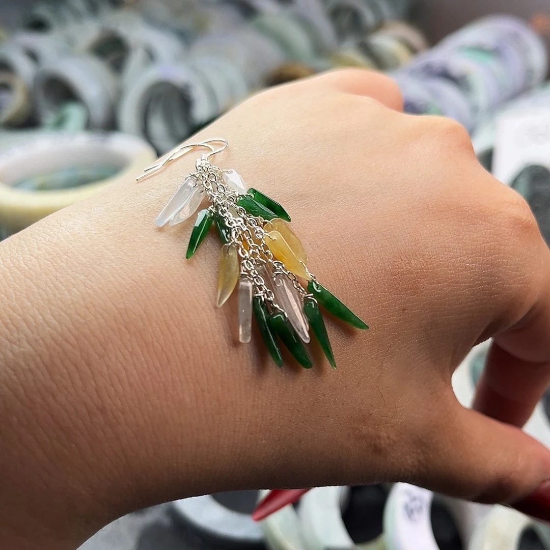 翡翠未镶嵌耳饰耳环