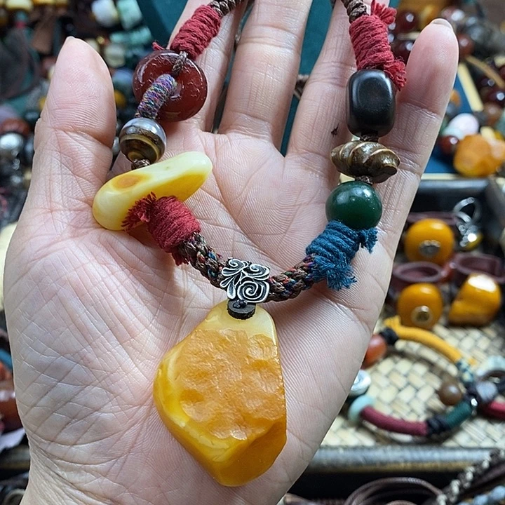 未镶嵌项链蜜蜡项链