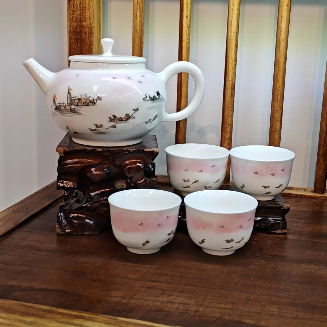 景德镇手工手绘器居瓷业春江水暖套组系列