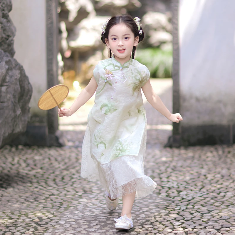 旗铂-铃兰序曲 汉服女童夏装2025新款古风小女孩超仙公主裙童装