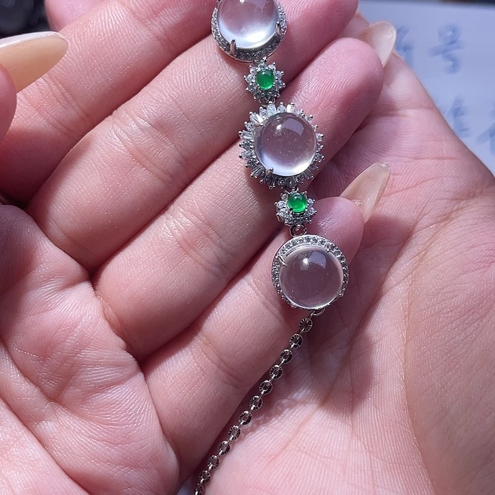 石英质玉银S925镶嵌颈饰