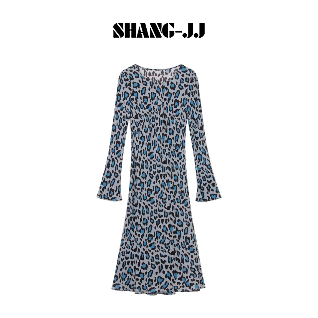 SHANG-JJ【梦幻豹纹】25ss新款桑蚕丝气质时尚连衣裙q134034p