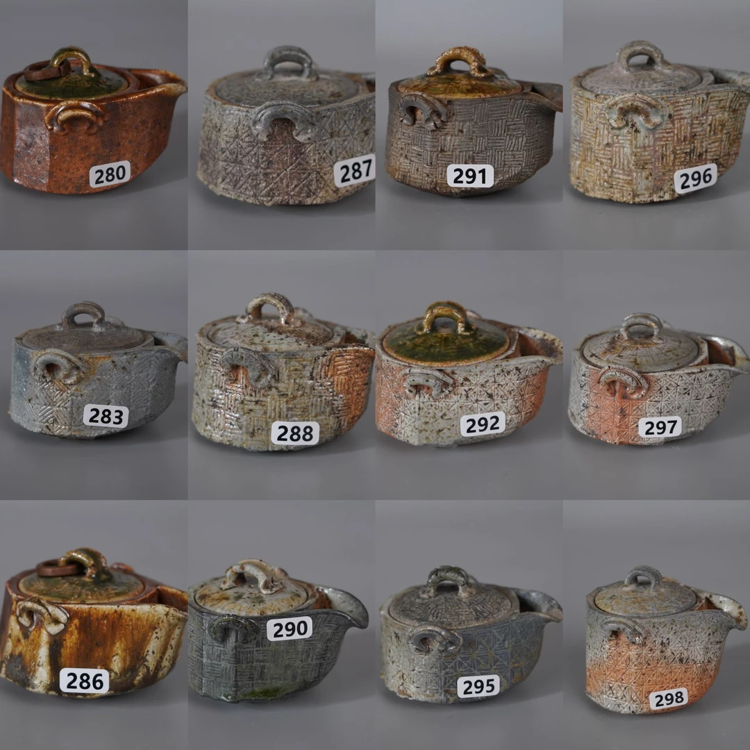 当代 周卿手作纯手工落灰柴烧宝瓶盖碗陶壶茶具