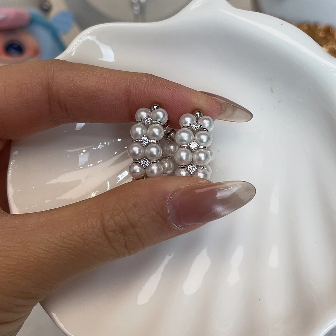 耳饰淡水珍珠银S925镶嵌